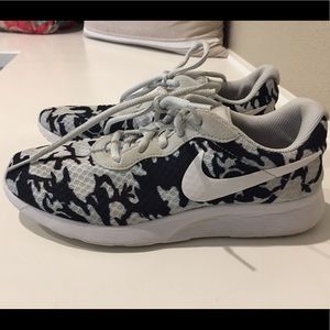 Blue camo Nike shoes